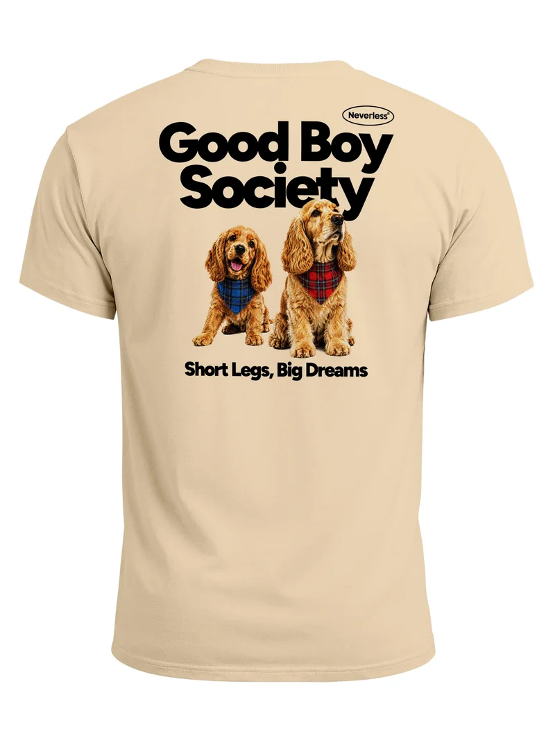 Herren T-Shirt Backprint - Design Good Boy Society - Baumwollshirt Männer Fashion Streetstyle Slim Fit