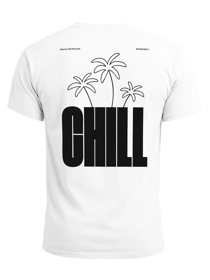 Herren T-Shirt Backprint - Palmen Design Chill - Baumwollshirt Männer Fashion Streetstyle Slim Fit