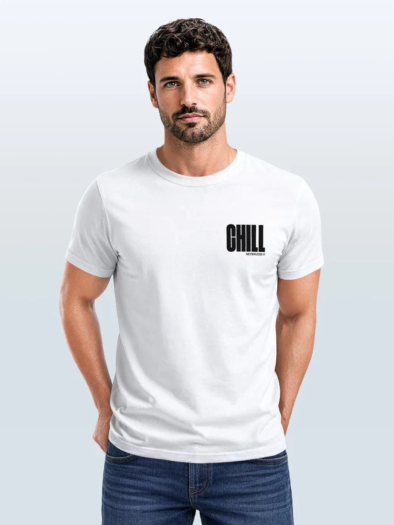 Herren T-Shirt Backprint - Palmen Design Chill - Baumwollshirt Männer Fashion Streetstyle Slim Fit