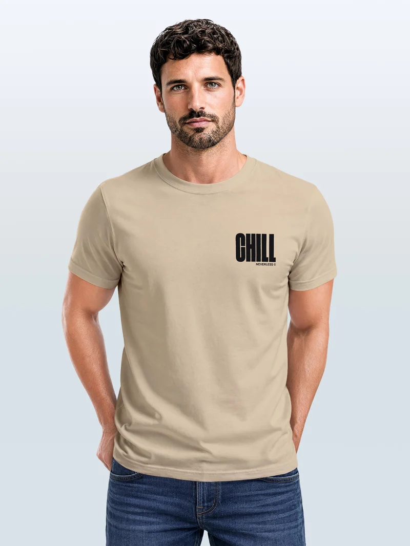 Herren T-Shirt Backprint - Palmen Design Chill - Baumwollshirt Männer Fashion Streetstyle Slim Fit