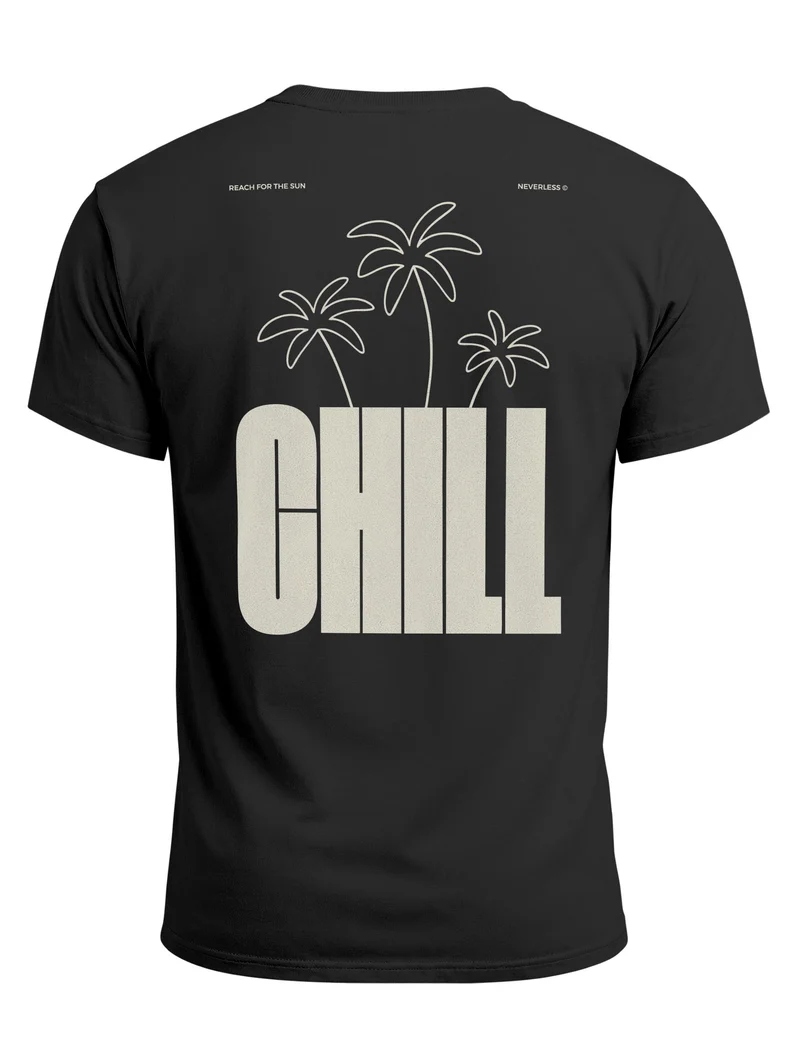 Herren T-Shirt Backprint - Palmen Design Chill - Baumwollshirt Männer Fashion Streetstyle Slim Fit