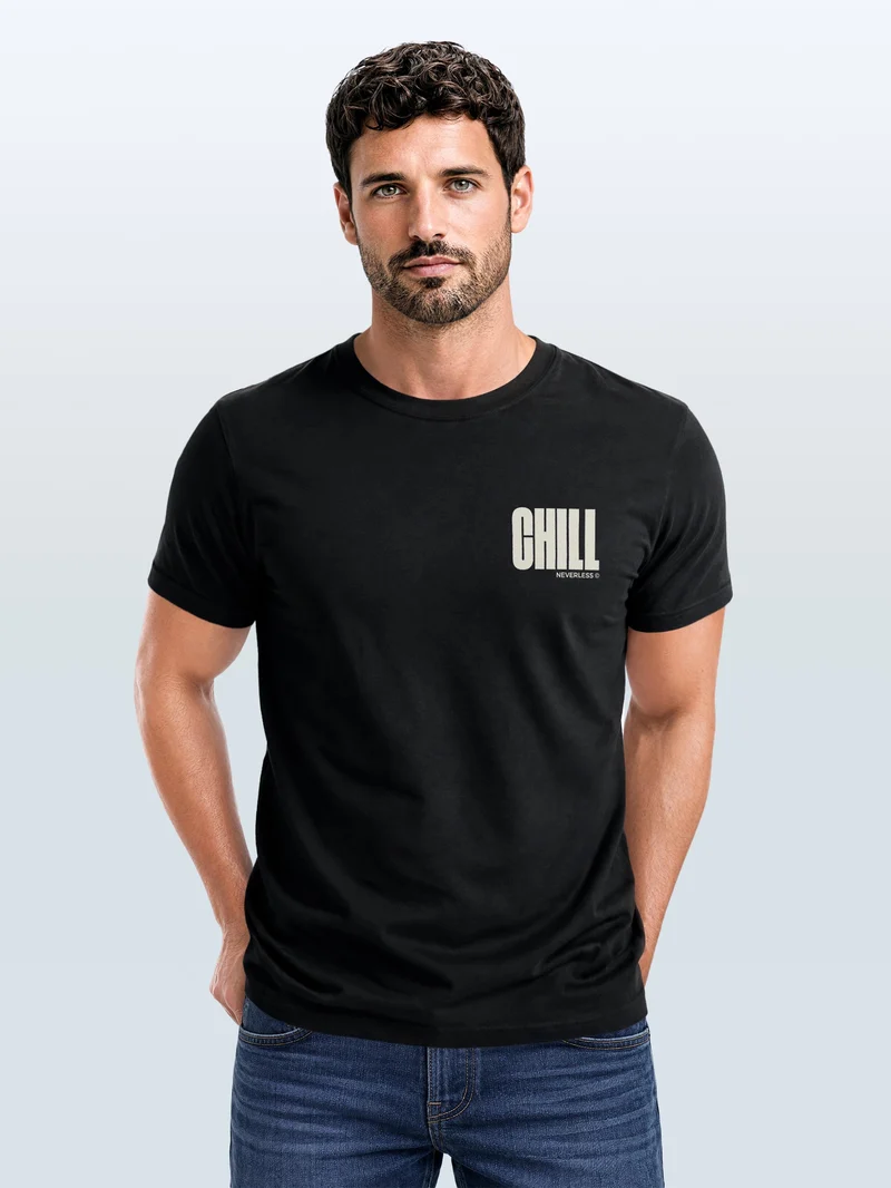 Herren T-Shirt Backprint - Palmen Design Chill - Baumwollshirt Männer Fashion Streetstyle Slim Fit