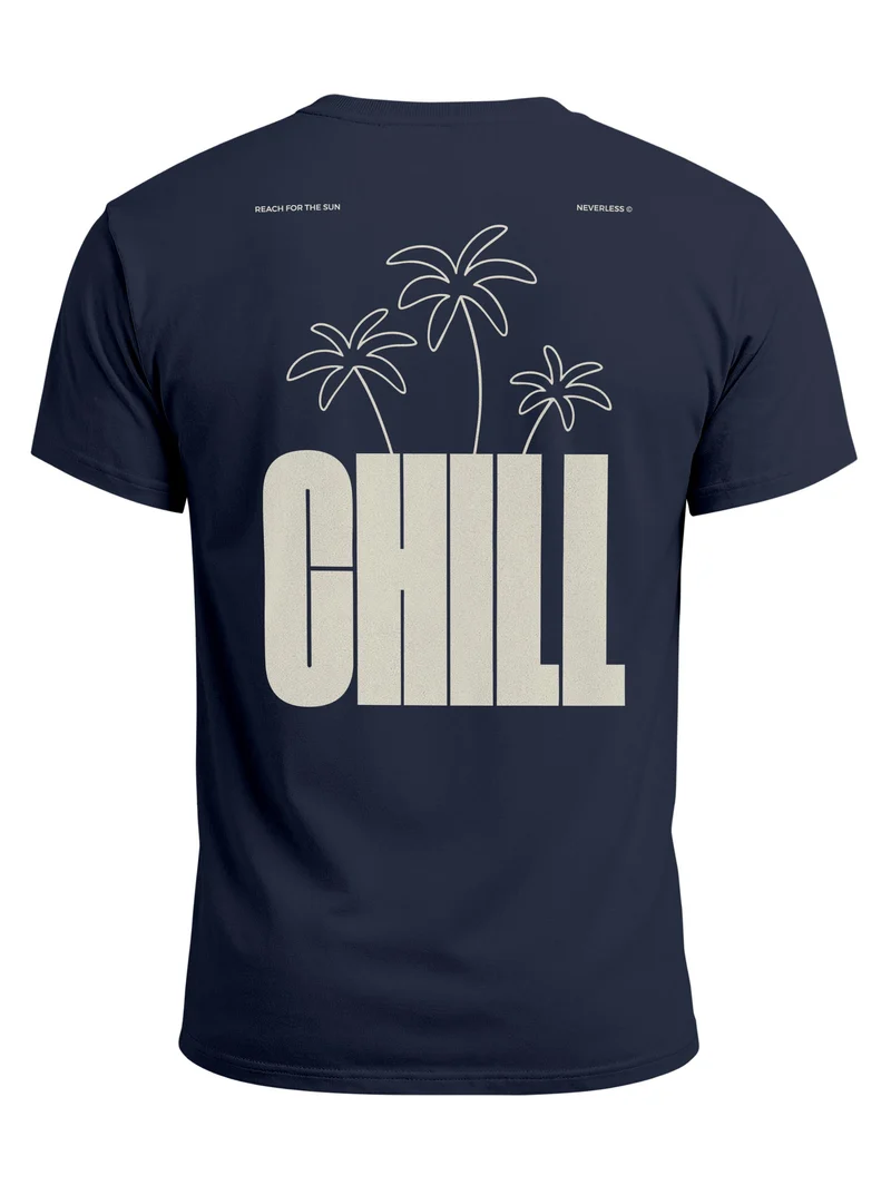 Herren T-Shirt Backprint - Palmen Design Chill - Baumwollshirt Männer Fashion Streetstyle Slim Fit