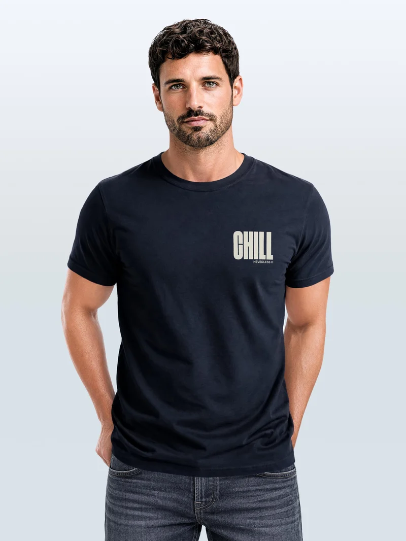Herren T-Shirt Backprint - Palmen Design Chill - Baumwollshirt Männer Fashion Streetstyle Slim Fit