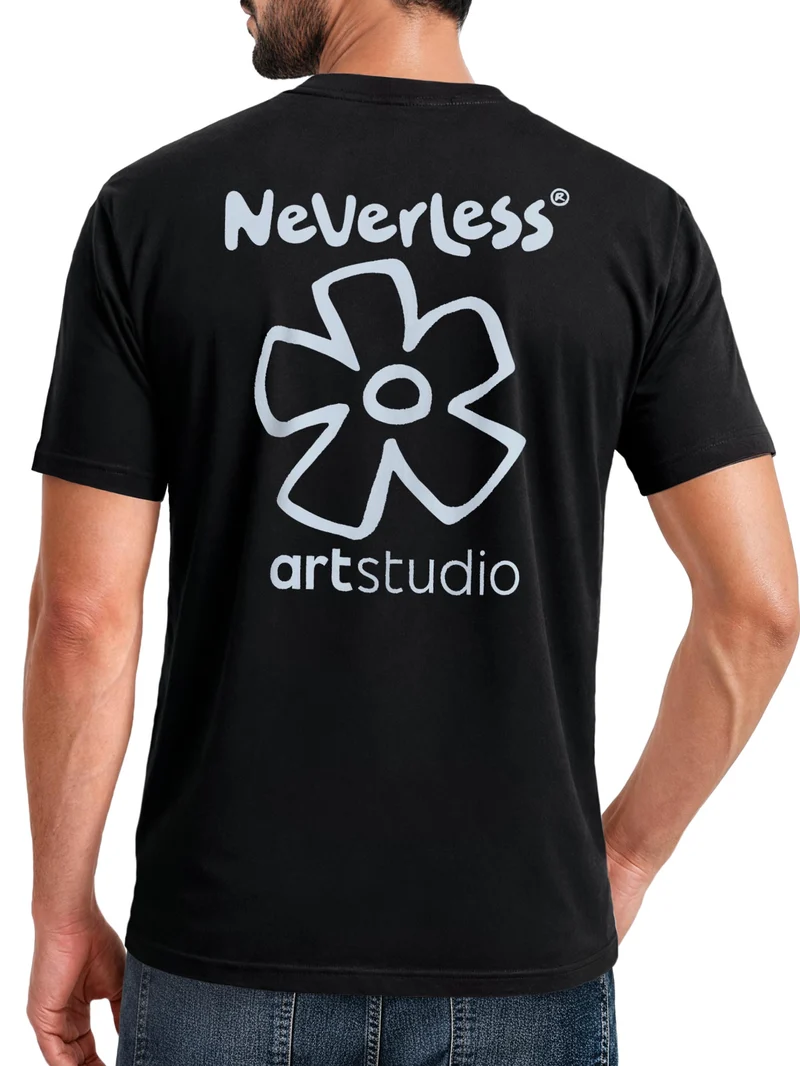 Herren T-Shirt Backprint - Minimal Blossom - Baumwollshirt Männer Fashion Streetstyle Slim Fit