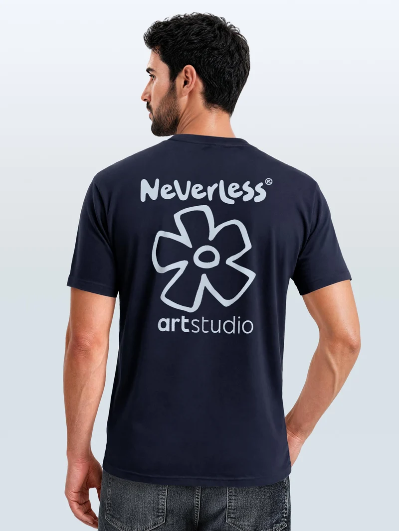 Herren T-Shirt Backprint - Minimal Blossom - Baumwollshirt Männer Fashion Streetstyle Slim Fit