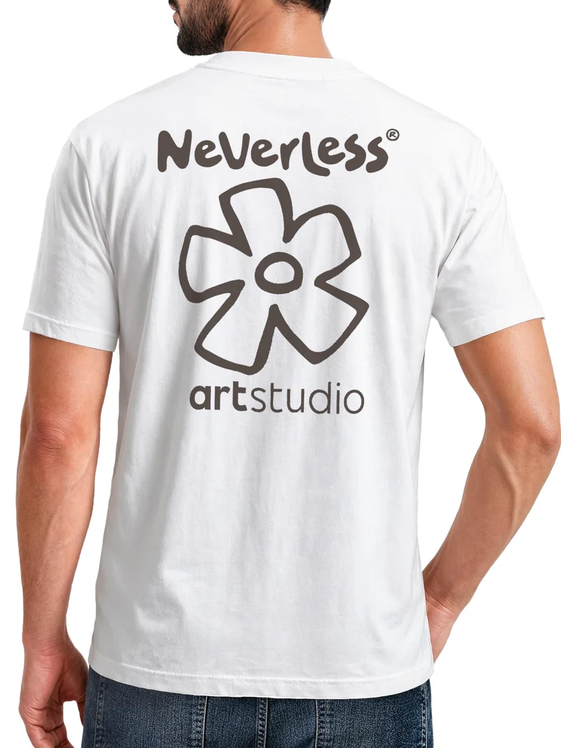 Herren T-Shirt Backprint - Minimal Blossom - Baumwollshirt Männer Fashion Streetstyle Slim Fit