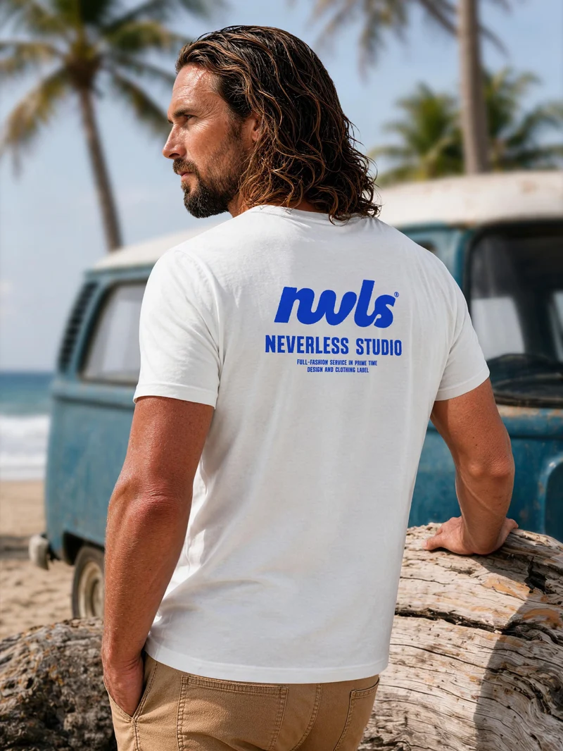 Herren T-Shirt Backprint - Design NVLS Studio - Baumwollshirt Männer Fashion Streetstyle Slim Fit
