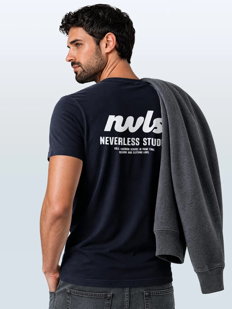 Herren T-Shirt Backprint - Design NVLS Studio - Baumwollshirt Männer Fashion Streetstyle Slim Fit