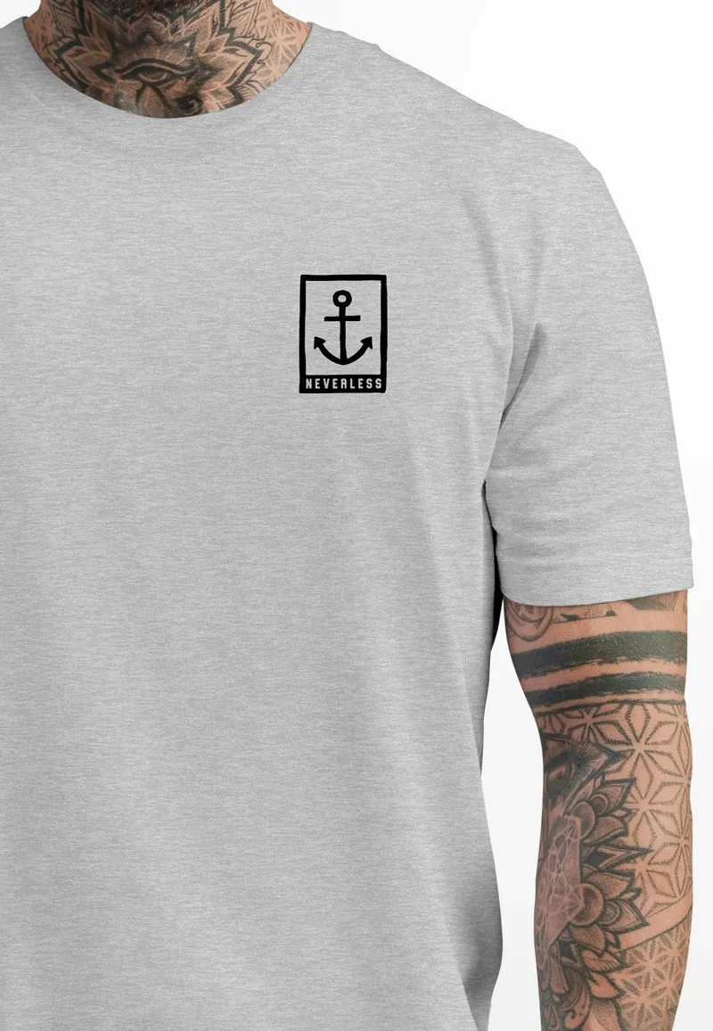 Herren T-Shirt Anker Motiv Brust Batch Logo Fashion Streetstyle