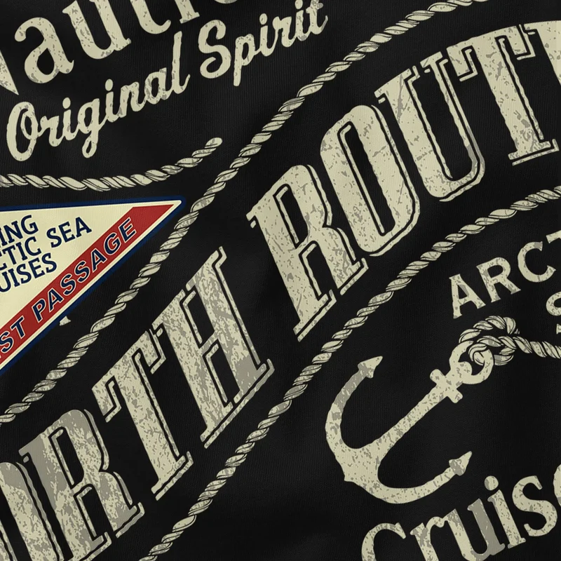 Herren T-Shirt North Route Nautik Anker Adventure Printshirt Fashion Streetstyle