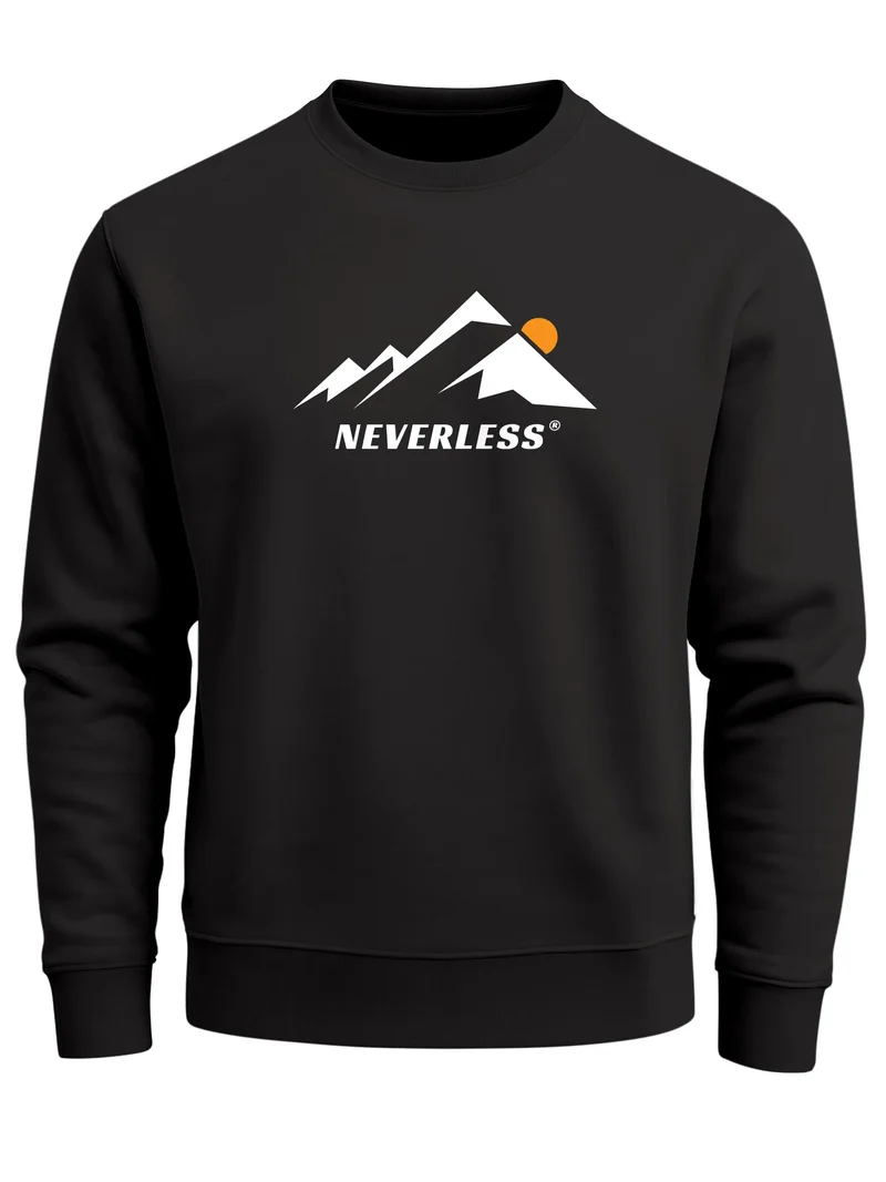 Sweatshirt Herren Grafik Print Berge Frontprint Pullover mit minimalistischem Natur-Aufdruck Fashion Streetwear