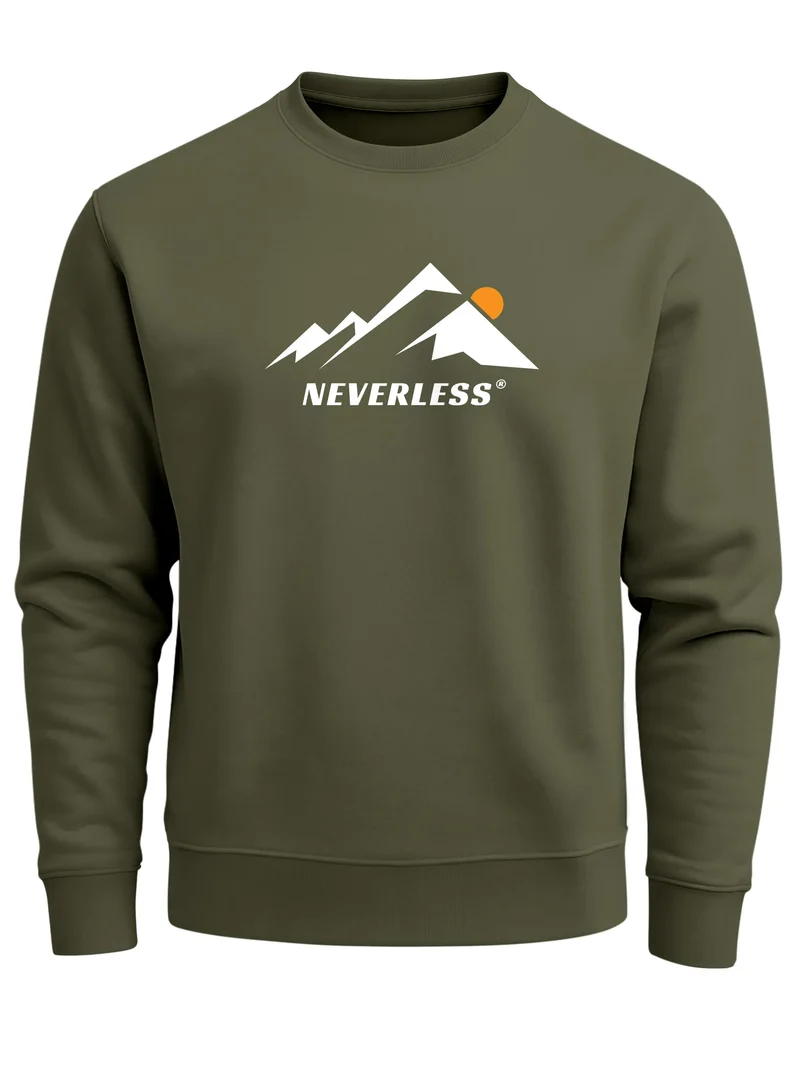 Sweatshirt Herren Grafik Print Berge Frontprint Pullover mit minimalistischem Natur-Aufdruck Fashion Streetwear