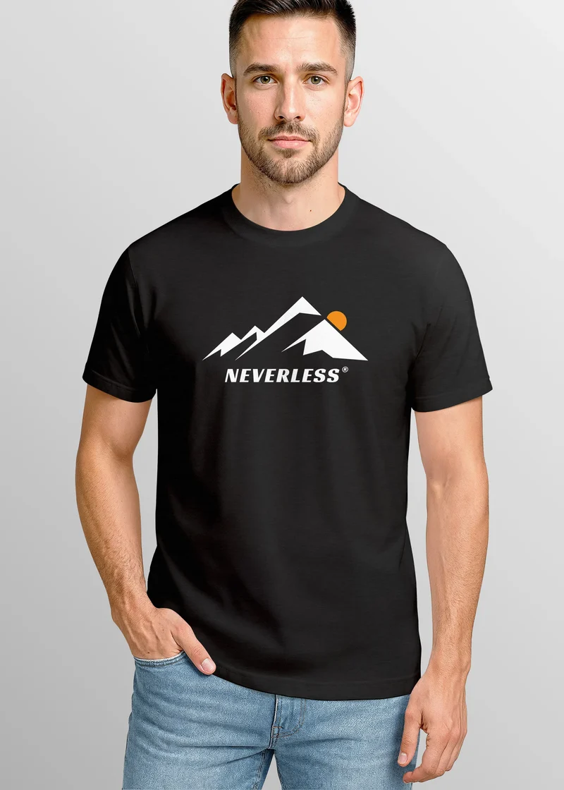 Herren T-Shirt Bergmotiv Grafikprint Natur Berge Outdoor-Fashion Streetstyle Männer