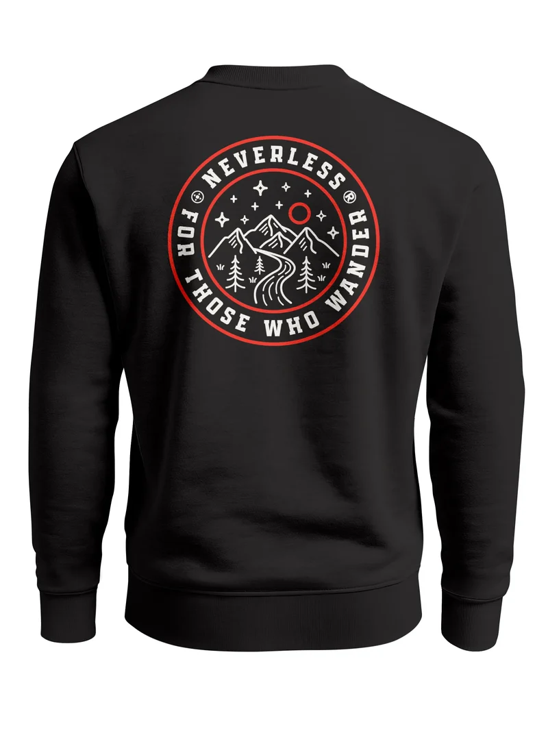 Sweatshirt Herren Pullover Backprint Adventure Badge Outdoor Nature Fashion Männer Streetwear