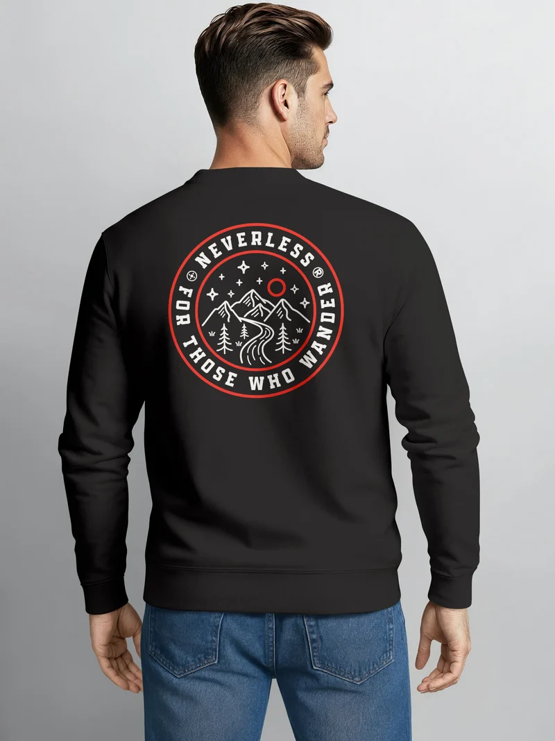 Sweatshirt Herren Pullover Backprint Adventure Badge Outdoor Nature Fashion Männer Streetwear