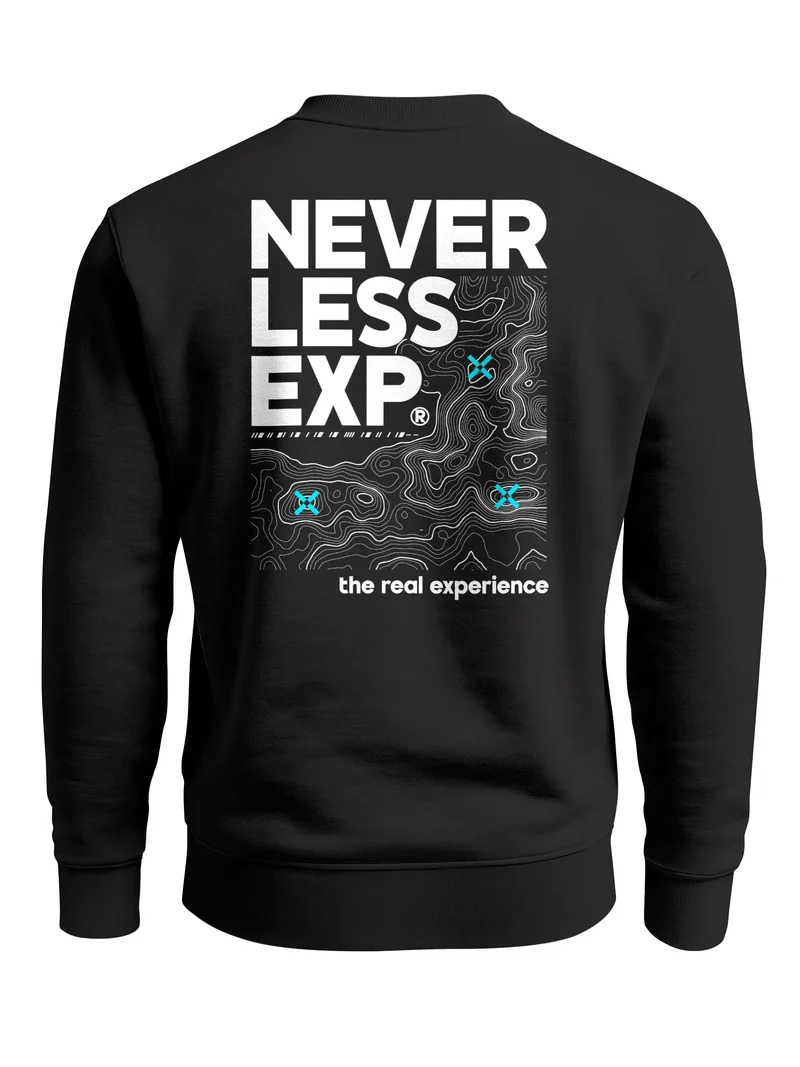 Sweatshirt Herren Pullover mit Backprint Typographie Outdoor Topografie Grafik Fashion Streetwear