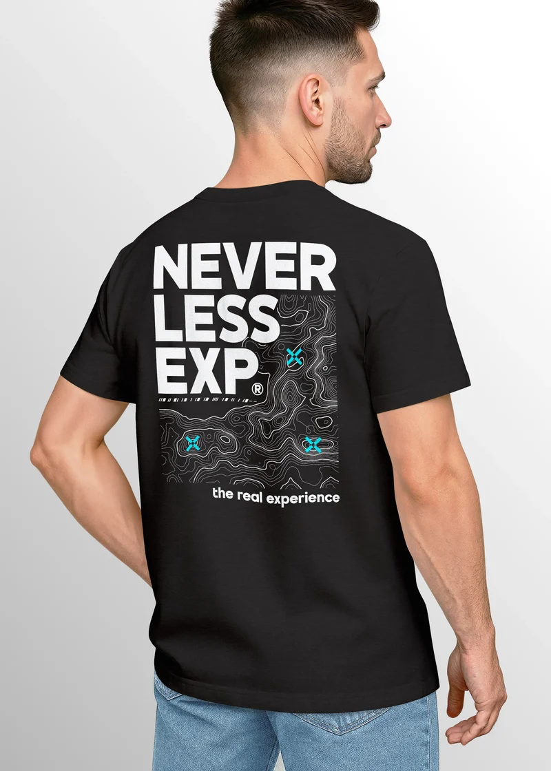 Herren T-Shirt Backprint Topografie / Experience Outdoor Natur Fashion Streetstyle Männer