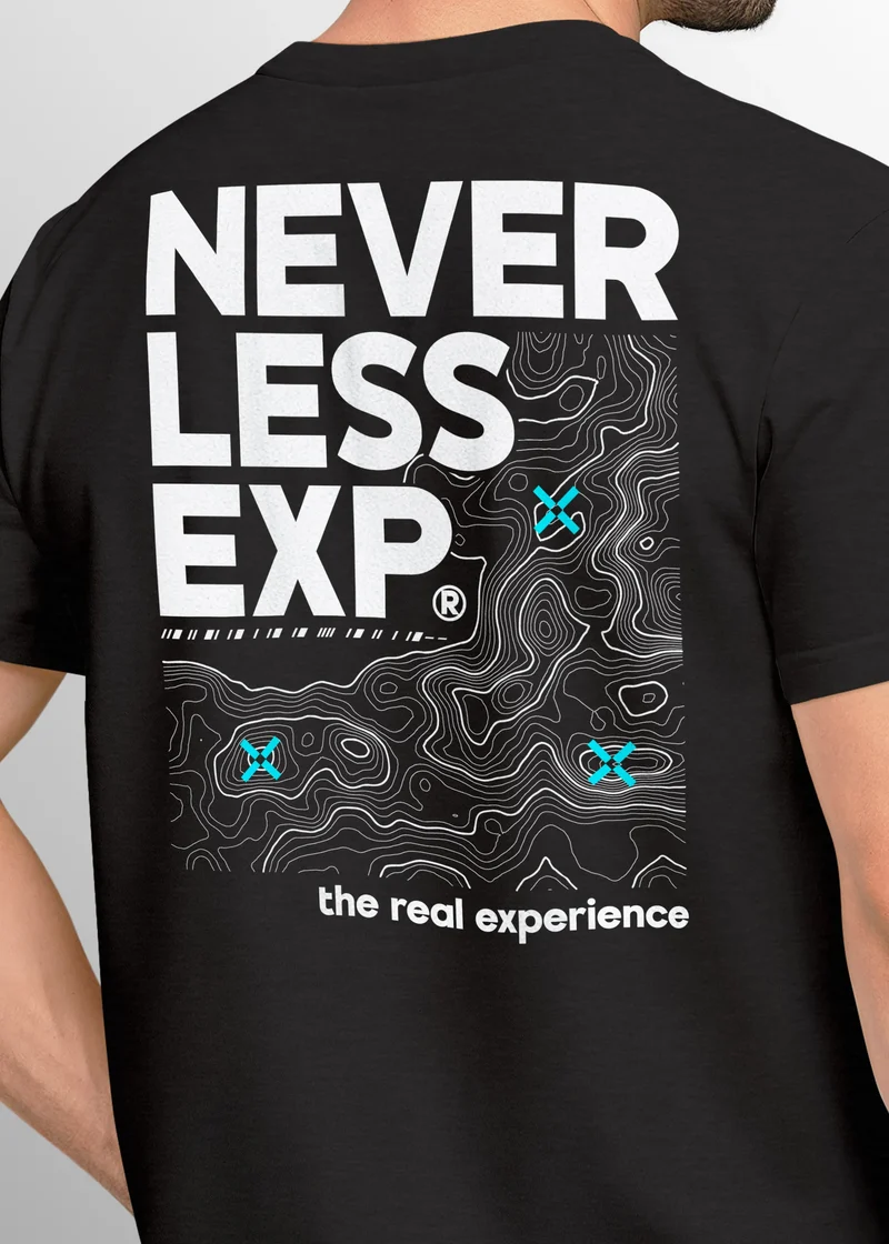Herren T-Shirt Backprint Topografie / Experience Outdoor Natur Fashion Streetstyle Männer