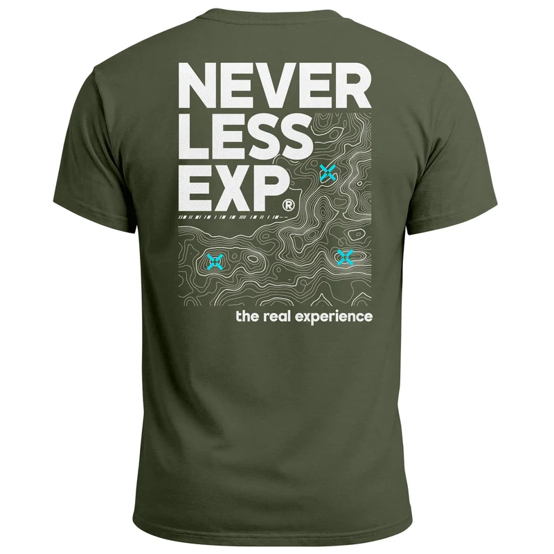 Herren T-Shirt Backprint Topografie / Experience Outdoor Natur Fashion Streetstyle Männer
