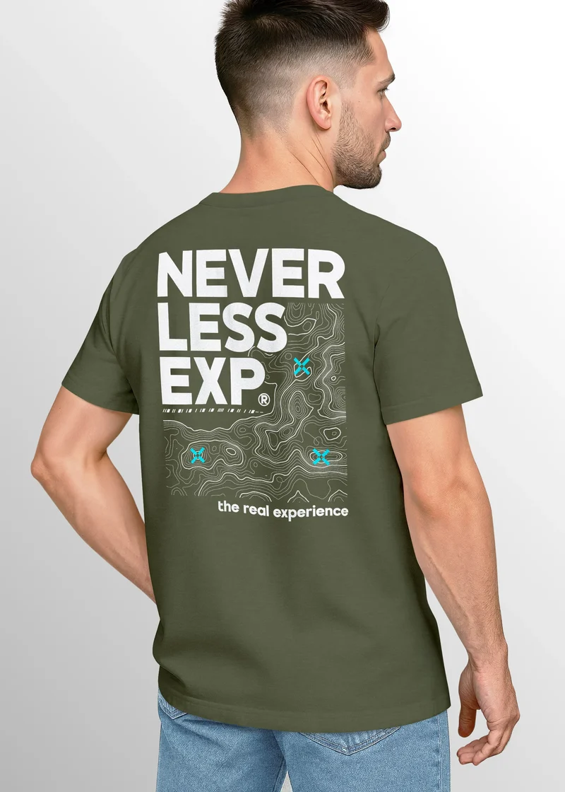 Herren T-Shirt Backprint Topografie / Experience Outdoor Natur Fashion Streetstyle Männer