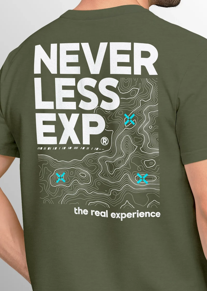 Herren T-Shirt Backprint Topografie / Experience Outdoor Natur Fashion Streetstyle Männer