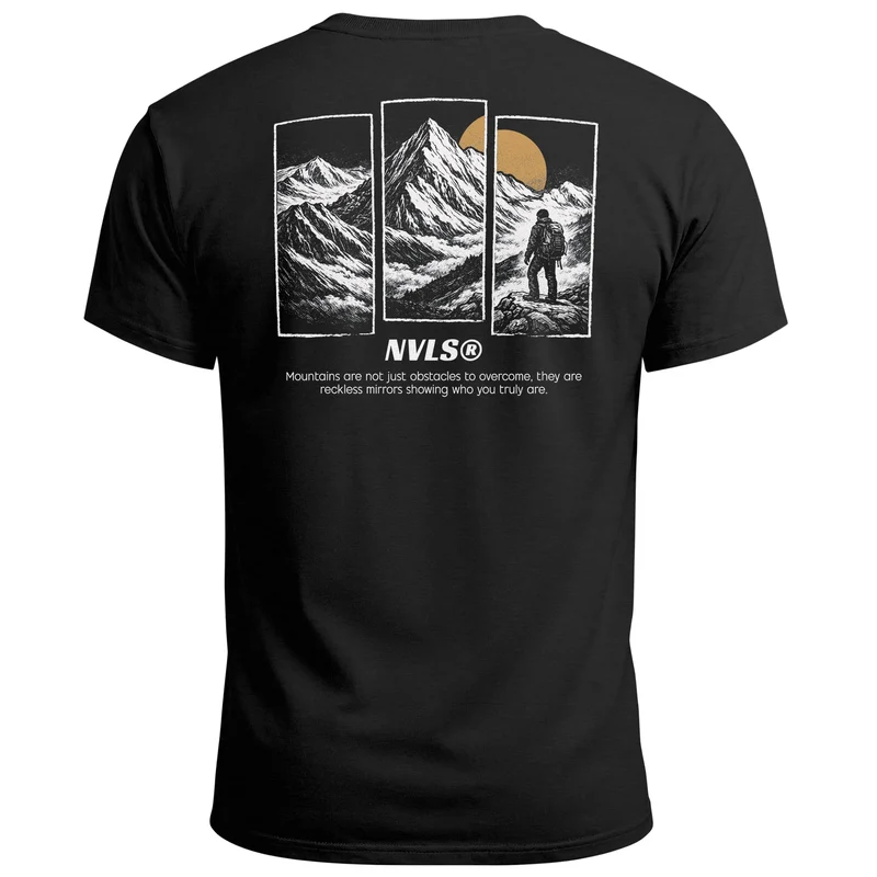 Herren T-Shirt Backprint Mountain Adventure Grafik Outdoor Nature Fashion Streetstyle Männer