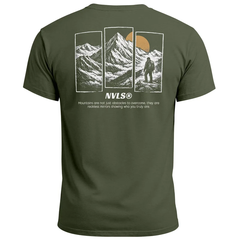 Herren T-Shirt Backprint Mountain Adventure Grafik Outdoor Nature Fashion Streetstyle Männer