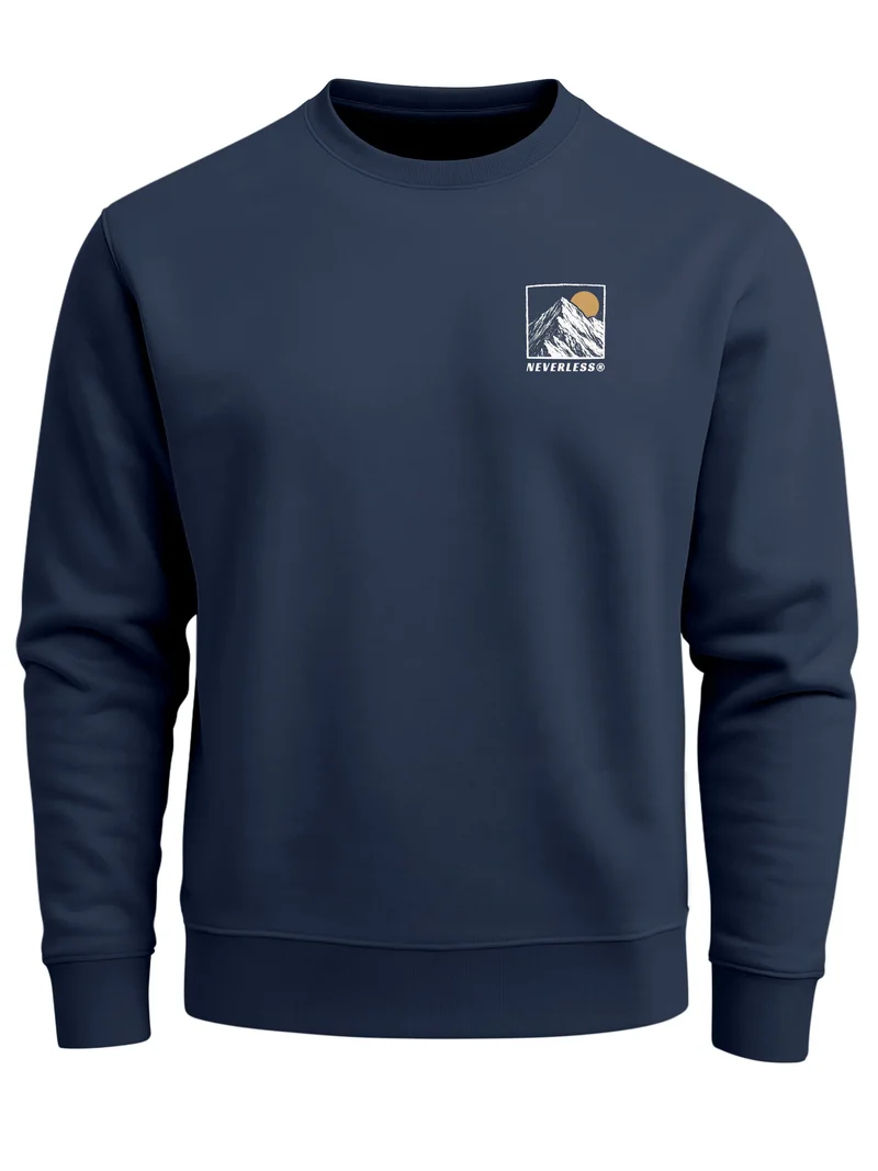 Sweatshirt Herren Pullover mit Outdoor Grafik Print Berge Adventure Wandern Fashion Streetwear Männer