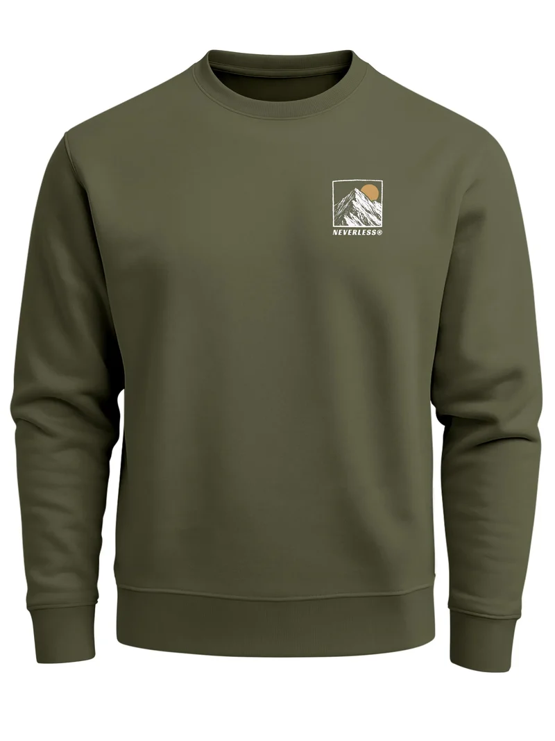 Sweatshirt Herren Pullover mit Outdoor Grafik Print Berge Adventure Wandern Fashion Streetwear Männer
