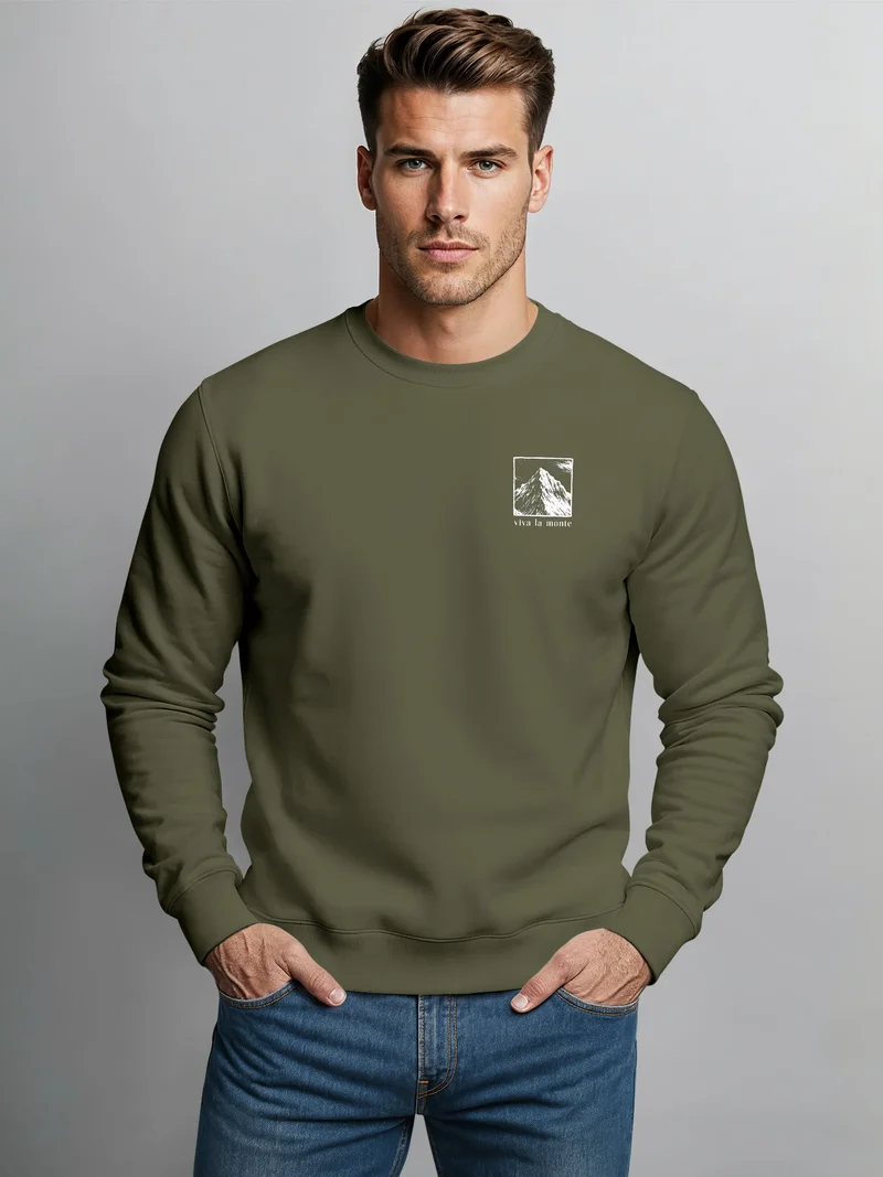 Sweatshirt Herren Pullover Outdoor Berge Backprint Nature Grafik Fashion Streetwear Männer