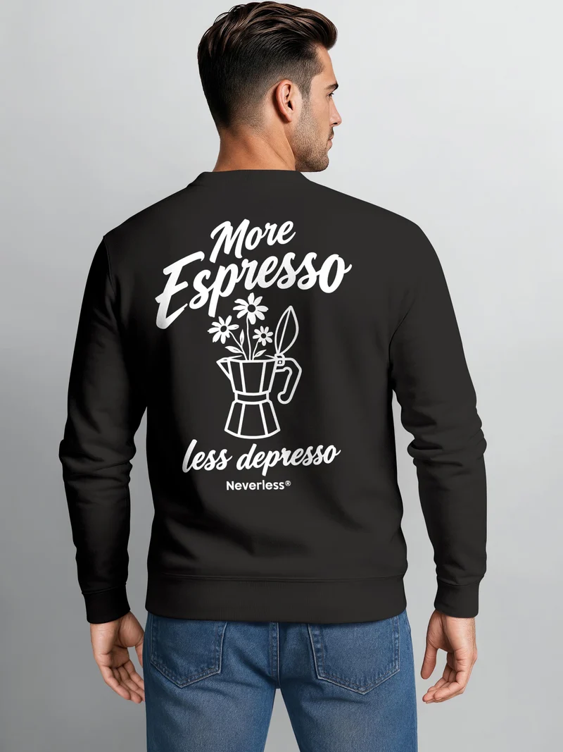 Herren Sweatshirt More Espresso Backprint Regular Fit