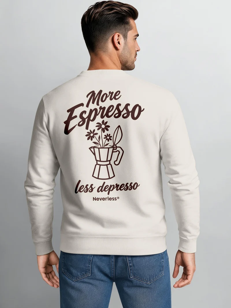 Herren Sweatshirt More Espresso Backprint Regular Fit