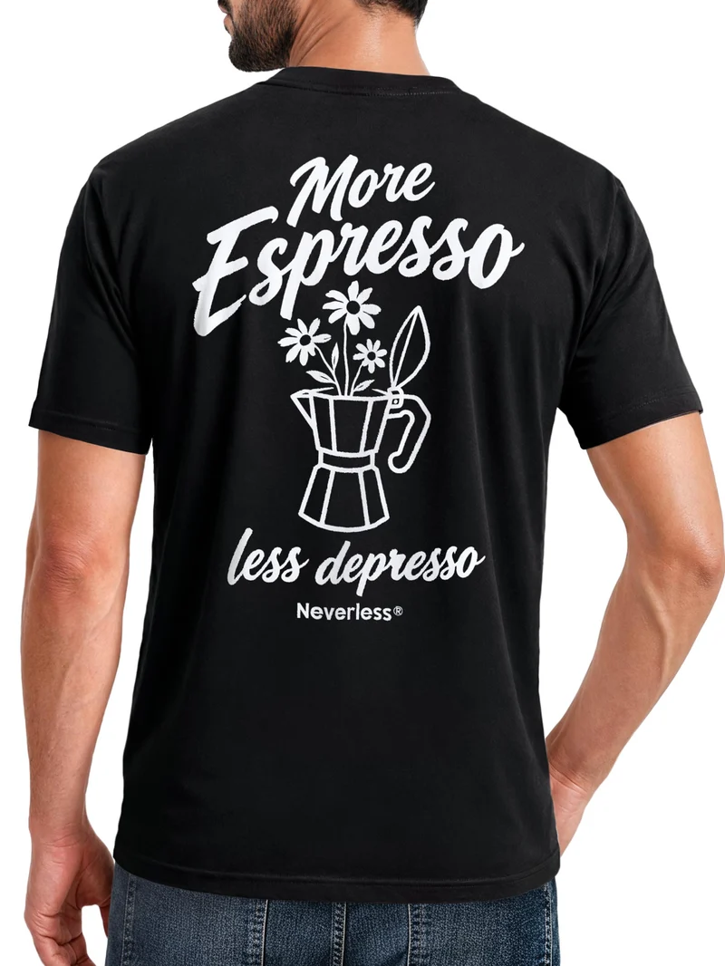Herren T-Shirt Espresso Backprint Slim Fit