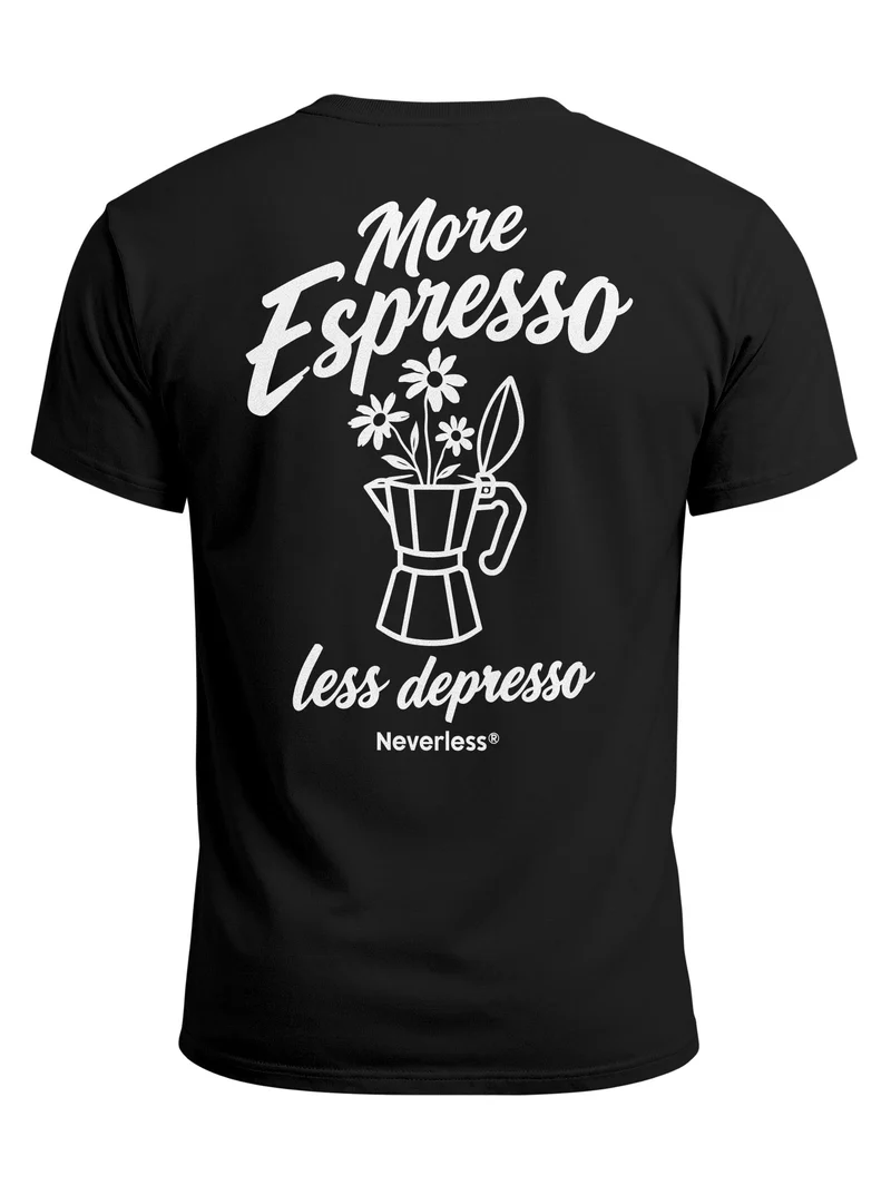 Herren T-Shirt Espresso Backprint Slim Fit