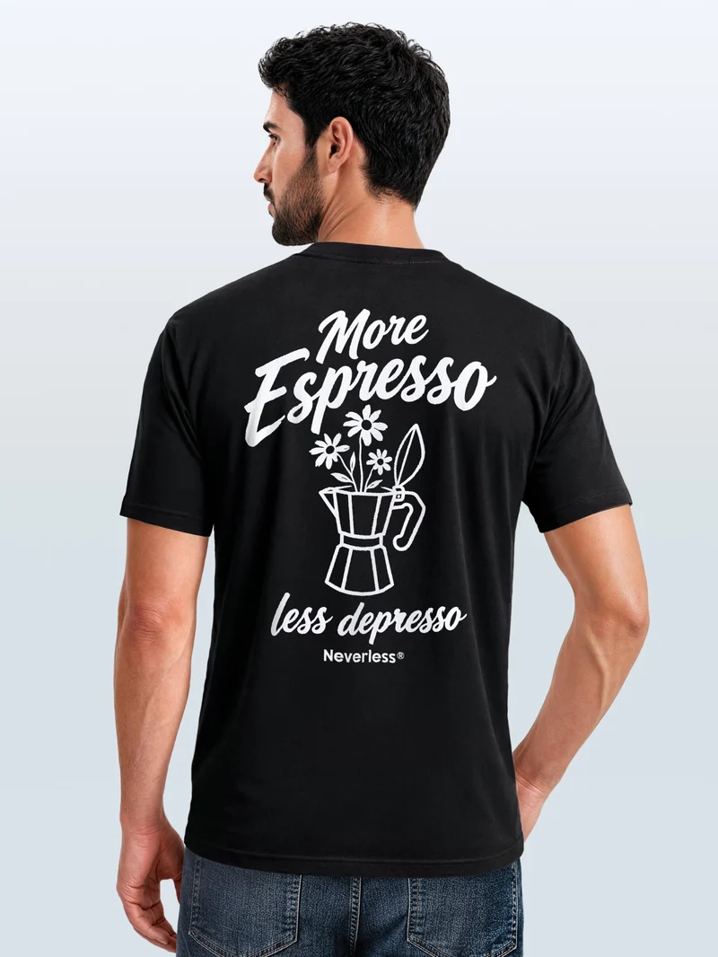 Herren T-Shirt Espresso Backprint Slim Fit