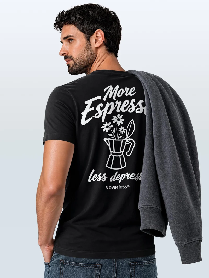 Herren T-Shirt Espresso Backprint Slim Fit