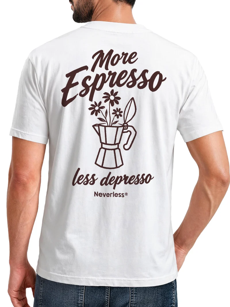 Herren T-Shirt Espresso Backprint Slim Fit