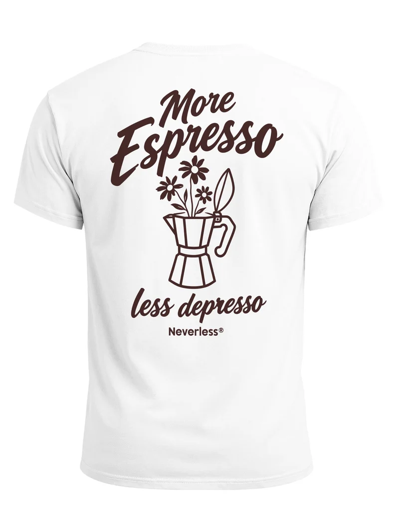 Herren T-Shirt Espresso Backprint Slim Fit