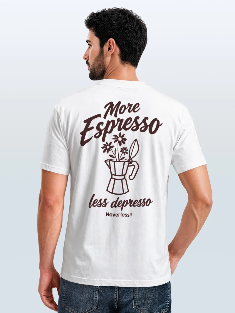Herren T-Shirt Espresso Backprint Slim Fit