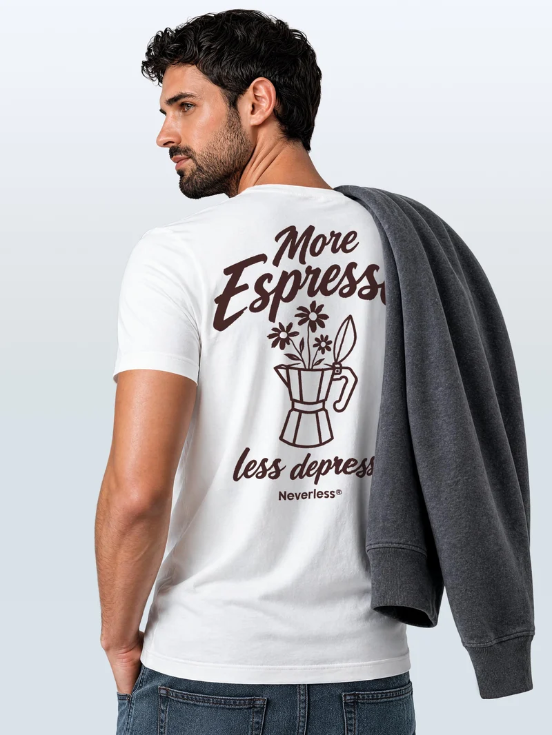 Herren T-Shirt Espresso Backprint Slim Fit
