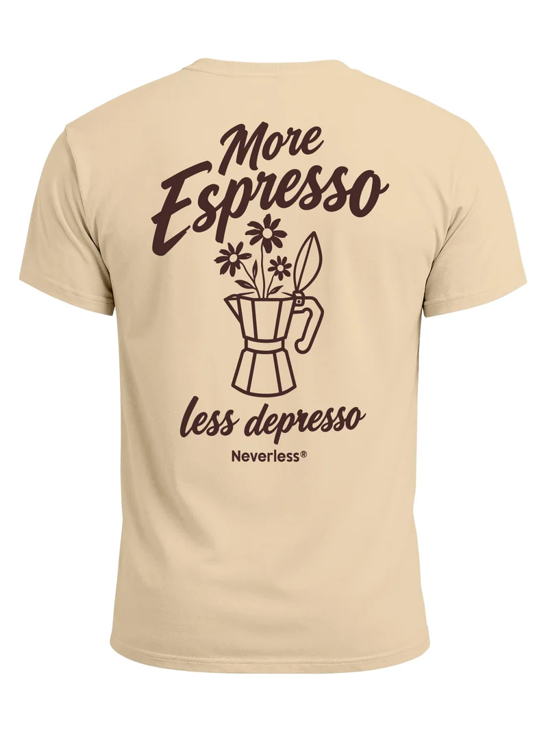 Herren T-Shirt Espresso Backprint Slim Fit