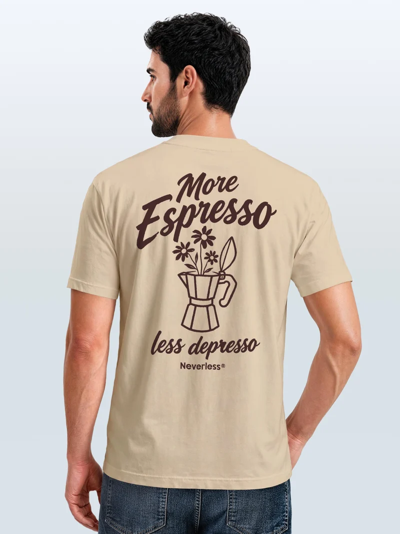 Herren T-Shirt Espresso Backprint Slim Fit