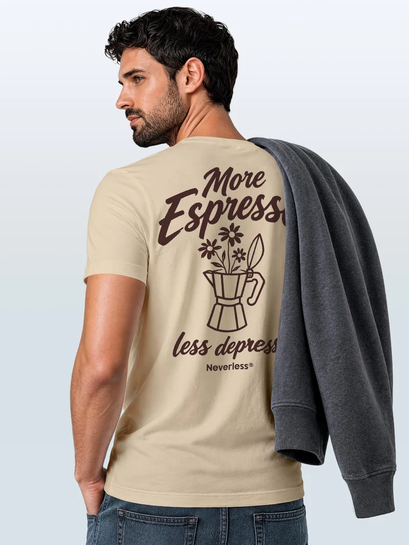 Herren T-Shirt Espresso Backprint Slim Fit