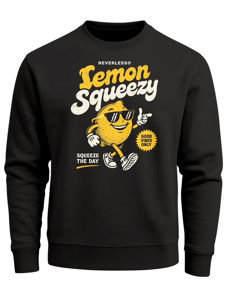 Herren Sweatshirt Lemon Squeezy Frontprint Regular Fit