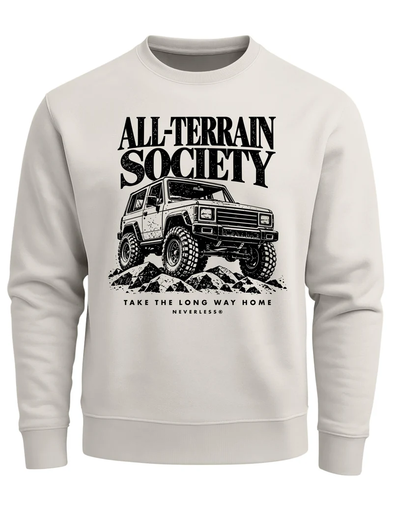 Herren Sweatshirt All Terrain Offroad Print Regular Fit