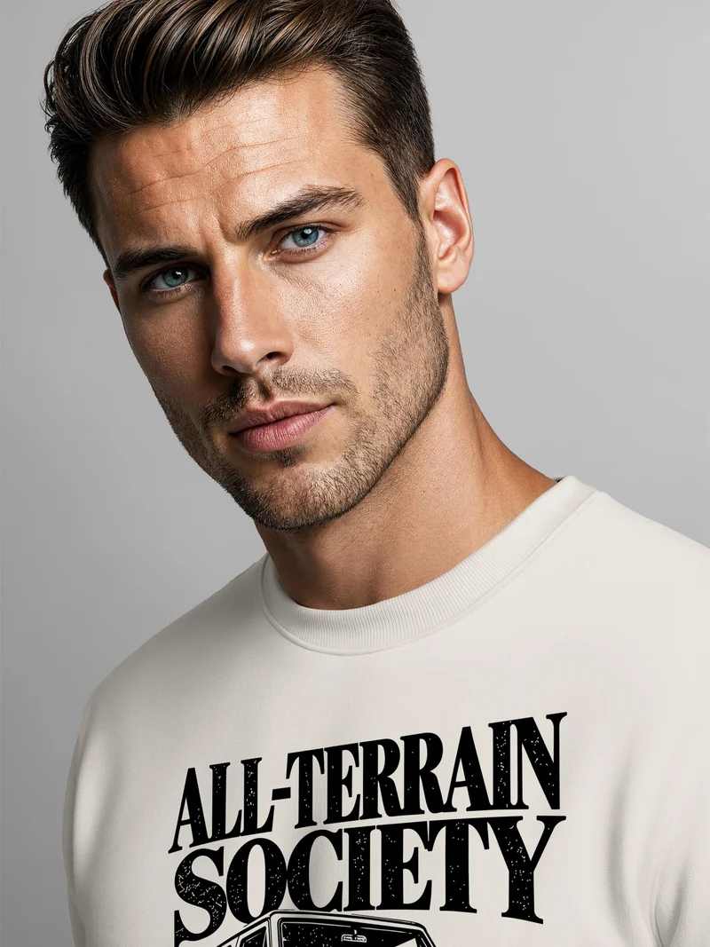 Herren Sweatshirt All Terrain Offroad Print Regular Fit