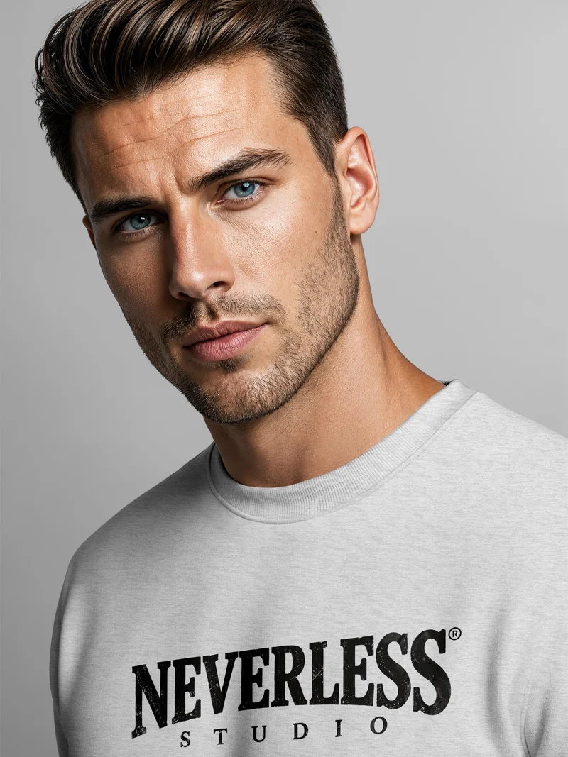 Herren Sweatshirt mit Studio-Logo Frontprint Regular Fit