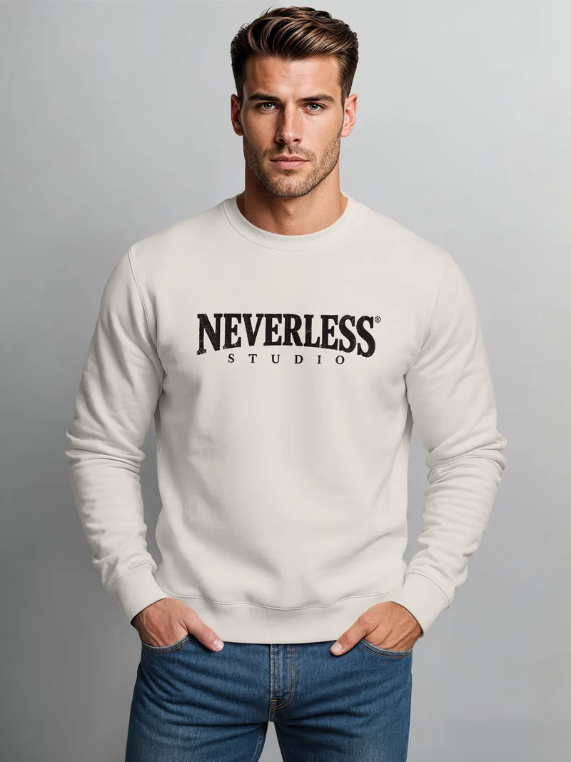 Herren Sweatshirt mit Studio-Logo Frontprint Regular Fit