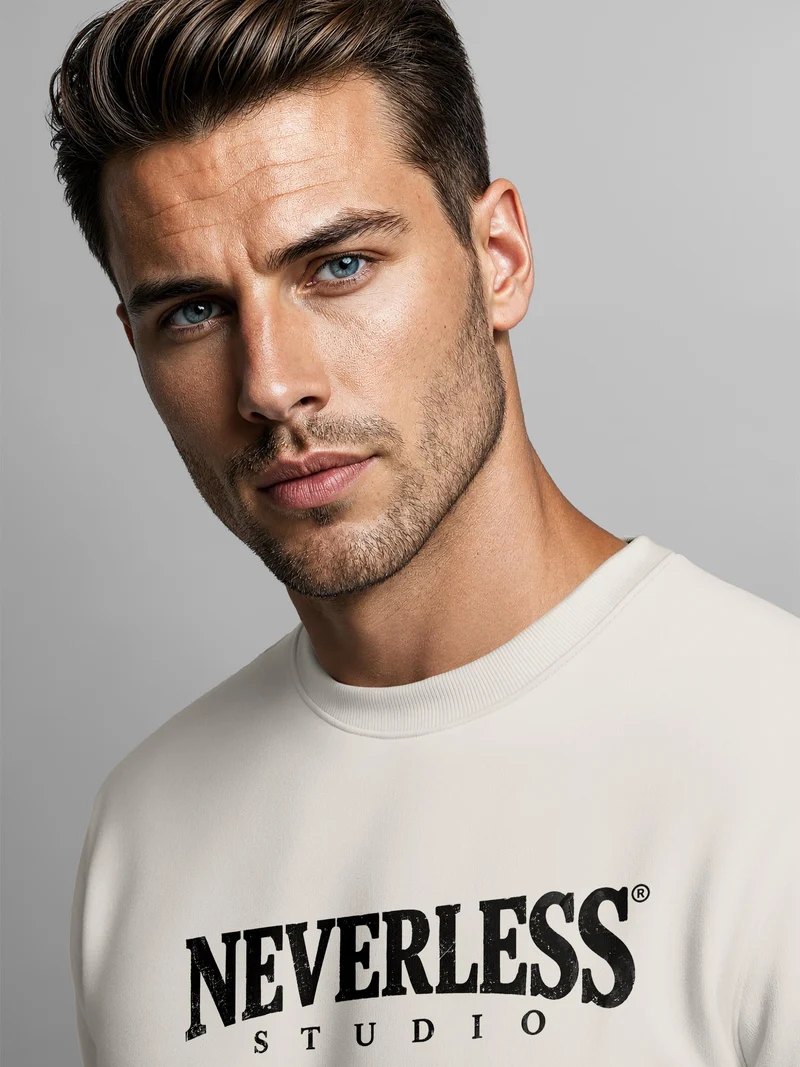 Herren Sweatshirt mit Studio-Logo Frontprint Regular Fit